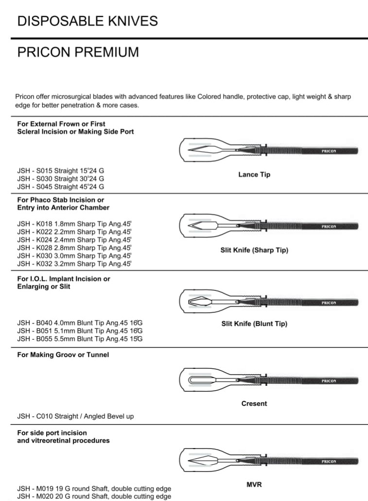 OPTHALMOLOGY Instruments